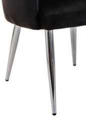Orsina Black Velvet Splayed Dining Chair, Luxury Lounge Chair With Chrome Finish,  Chair For Patio, Kitchen Chair - thumbnail 5