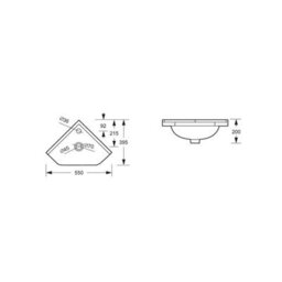 Rinse Bathrooms Bathroom Cabinet White Corner Floorstanding Vanity Unit & Ceramic Basin Sink Cloakroom Storage Furniture 550mm - thumbnail 5