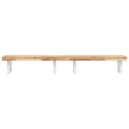 Berkfield Basin Shelf Wall Mounted Steel And Solid Wood Acacia - thumbnail 4