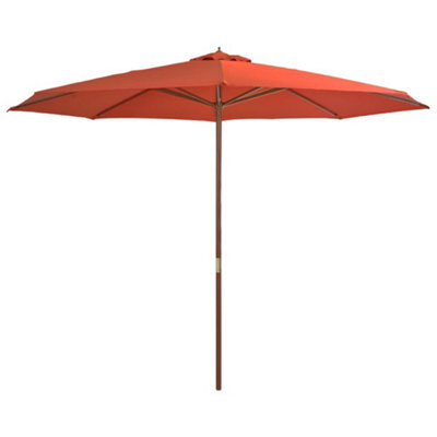 Walplus Garden Parasol With Wooden Pole 350 Cm Terracotta - image 1
