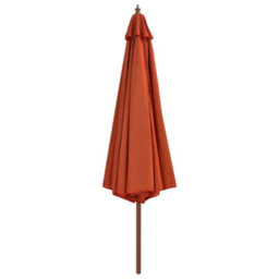 Walplus Garden Parasol With Wooden Pole 350 Cm Terracotta - thumbnail 2