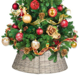 Wickerfield 2 Panel Natural Wash Wicker Christmas Tree Skirt H21 X Dia60Cm - thumbnail 5