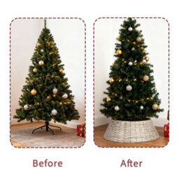 Wickerfield 2 Panel Natural Wash Wicker Christmas Tree Skirt H21 X Dia60Cm - thumbnail 6