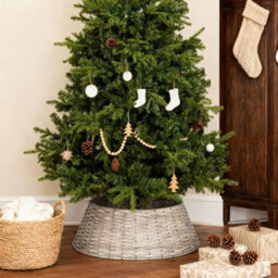 Wickerfield 2 Panel Natural Wash Wicker Christmas Tree Skirt H21 X Dia60Cm - thumbnail 3