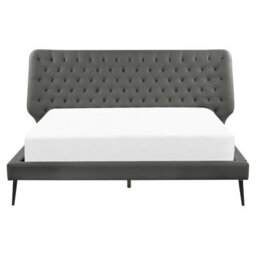 Beliani Bed Faux Leather Essonne 160 X 200 Cm (Eu King Size) Grey - thumbnail 4