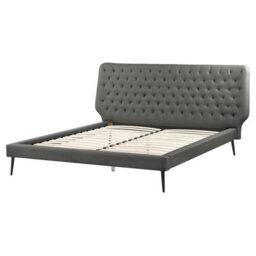 Beliani Bed Faux Leather Essonne 160 X 200 Cm (Eu King Size) Grey - thumbnail 5