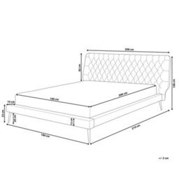 Beliani Bed Faux Leather Essonne 160 X 200 Cm (Eu King Size) Grey - thumbnail 3