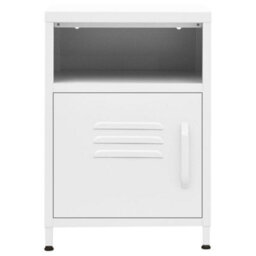 Berkfield Nightstands 2 Pcs White 35X35X51 Cm Steel - thumbnail 3