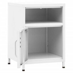 Berkfield Nightstands 2 Pcs White 35X35X51 Cm Steel - thumbnail 6