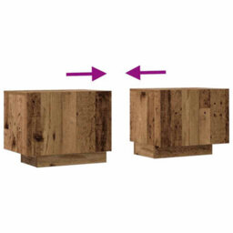 Berkfield Modern Tv Cabinet With Led Lights Old Wood 100X35X40 Cm Engineered Wood - thumbnail 8