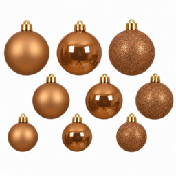 Decoris 30 Caramel Brown Baubles Shatterproof Christmas Tree Hanging Decor - thumbnail 9