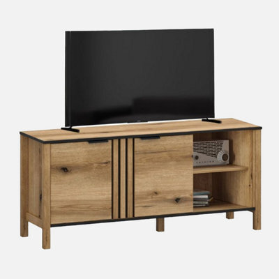Heze Furniture Helix 2 Door Loft Style Tv Unit With Storage - image 1