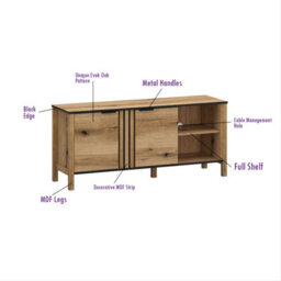Heze Furniture Helix 2 Door Loft Style Tv Unit With Storage - thumbnail 5