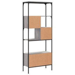Berkfield Bookcase 5-Tier Grey Sonoma 76X33X188.5 Cm Engineered Wood - thumbnail 7