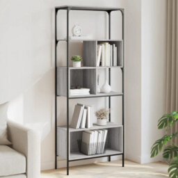 Berkfield Bookcase 5-Tier Grey Sonoma 76X33X188.5 Cm Engineered Wood - thumbnail 1