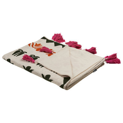 Beliani Blanket Anand Cotton 130 X 180 Cm Multicolour - image 1