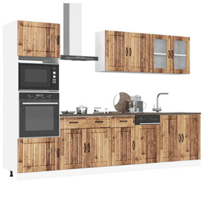 Berkfield 7 Piece Kitchen Cabinet Set Kalmar Old Wood Engineered Wood - image 1