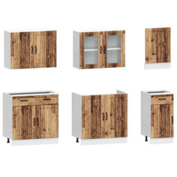 Berkfield 7 Piece Kitchen Cabinet Set Kalmar Old Wood Engineered Wood - thumbnail 4
