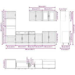 Berkfield 7 Piece Kitchen Cabinet Set Kalmar Old Wood Engineered Wood - thumbnail 8