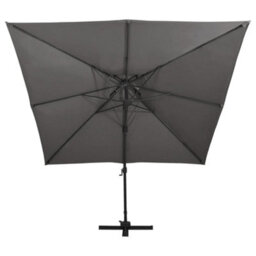 Berkfield Cantilever Umbrella With Double Top 300X300 Cm Anthracite - thumbnail 2