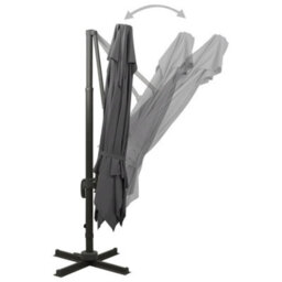 Berkfield Cantilever Umbrella With Double Top 300X300 Cm Anthracite - thumbnail 4