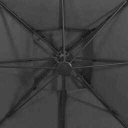 Berkfield Cantilever Umbrella With Double Top 300X300 Cm Anthracite - thumbnail 8