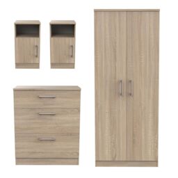 Brindisi Ready Assembled Matt Light Oak Effect 4 Piece Bedroom Furniture Set - thumbnail 7
