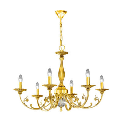 Luminosa Lighting Luminosa Pisani Multi Arm Chandeliers 6 Light 24 Carat Gold - image 1