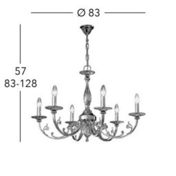Luminosa Lighting Luminosa Pisani Multi Arm Chandeliers 6 Light 24 Carat Gold - thumbnail 4