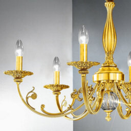 Luminosa Lighting Luminosa Pisani Multi Arm Chandeliers 6 Light 24 Carat Gold - thumbnail 3