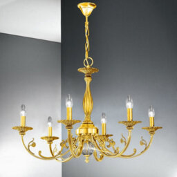 Luminosa Lighting Luminosa Pisani Multi Arm Chandeliers 6 Light 24 Carat Gold - thumbnail 2