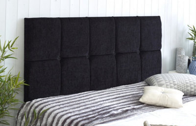 "Adore Designs Monaco Chenille 2Ft6 Small Single 20"" Headboard -  Black"
