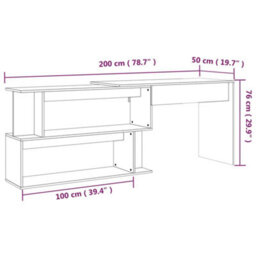 Walplus Corner Desk Grey Sonoma 200X50X76 Cm Engineered Wood - thumbnail 9