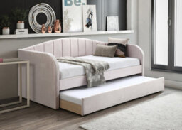 Save On Goods UK Pink Day Bed,sofabed,guest Trundle Fabric Upholstered Velour, Bed Frame - thumbnail 1