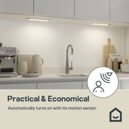 GoodHome Menezes White Silver Effect Mains-Powered Led Neutral White Under Cabinet Light Ip20 (L)285mm (W)42mm - thumbnail 6