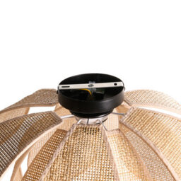 Wyld And Coco Luxeboho Pendant Lamp With Hand-Woven Natural Rattan Shade And Black Iron Base, W60 X D60 X H32Cm - thumbnail 6