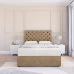 "Sloomy 4Ft6  Mayfair Divan Bed Base Mink Naples ,4 Drawers & 26"" Struts Headboard - Double" - thumbnail 2