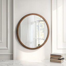 Yearn Contemporary Round Wall Mirror Bronze 102Cm