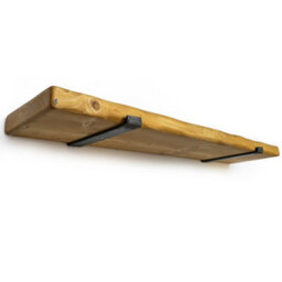 Toolty Rustic Handmade Wall Shelf, Wall Mounted, 160Cm X 22.5Cm Up Design, Old Oak, Handcrafted Vintage Style - thumbnail 2