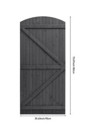 Garden Sanctuary Sturdy Grey Arch Top Wooden Garden Gate In Pine, Ideal For Patios & Outdoors 90Cm W X 180Cm H - thumbnail 7