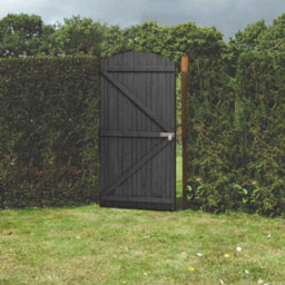 Garden Sanctuary Sturdy Grey Arch Top Wooden Garden Gate In Pine, Ideal For Patios & Outdoors 90Cm W X 180Cm H - thumbnail 2