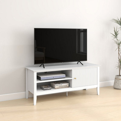 Melody Maison Large White Wooden Tv Cabinet - Hales White Range - image 1