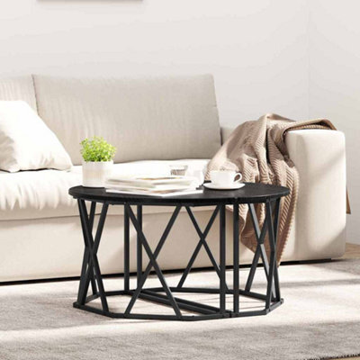 Berkfield Black Oak Coffee Table 80X80X42 Cm Made Of Engineered Wood - image 1