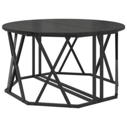 Berkfield Black Oak Coffee Table 80X80X42 Cm Made Of Engineered Wood - thumbnail 5