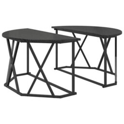 Berkfield Black Oak Coffee Table 80X80X42 Cm Made Of Engineered Wood - thumbnail 2