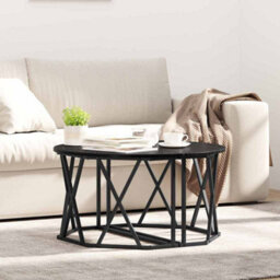 Berkfield Black Oak Coffee Table 80X80X42 Cm Made Of Engineered Wood - thumbnail 1
