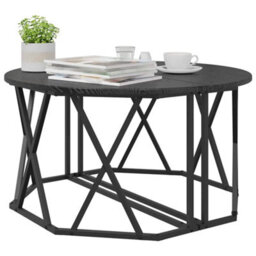 Berkfield Black Oak Coffee Table 80X80X42 Cm Made Of Engineered Wood - thumbnail 3