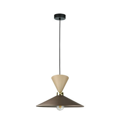 Luminosa Lighting Luminosa Amaris Dome Pendant Ceiling Light Brown, Gold, Beige 1X E27 - image 1