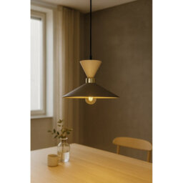 Luminosa Lighting Luminosa Amaris Dome Pendant Ceiling Light Brown, Gold, Beige 1X E27 - thumbnail 2