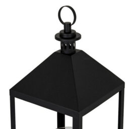 Hill Interiors Astra Large Lantern With Glass Candle Holder - L25 X W25 X H61 Cm - Black - thumbnail 3